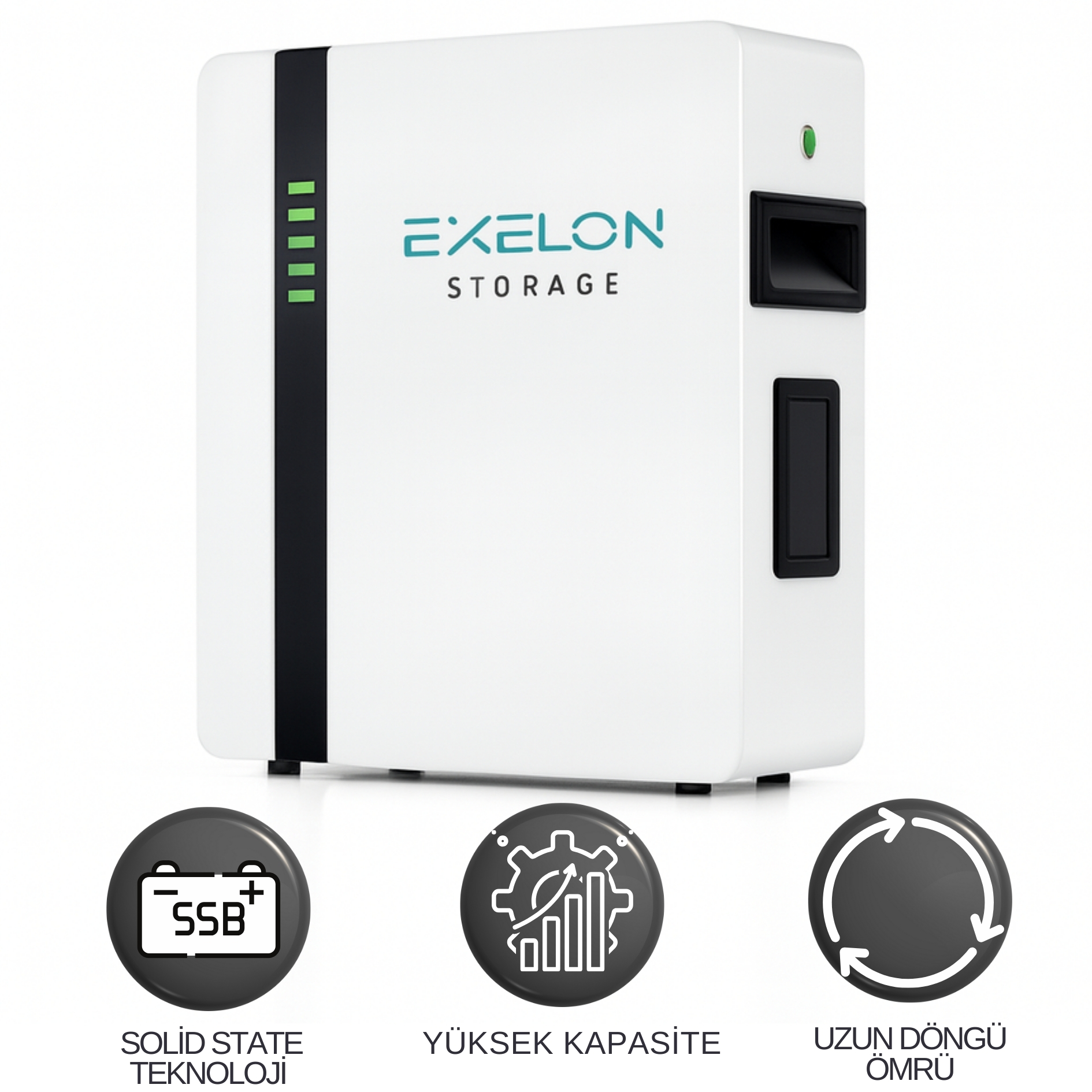 Exelon 51.2V 106Ah 5.4kWh Solid State Akü | Uzun Ömürlü Yüksek Kapasiteli Enerji Depolama