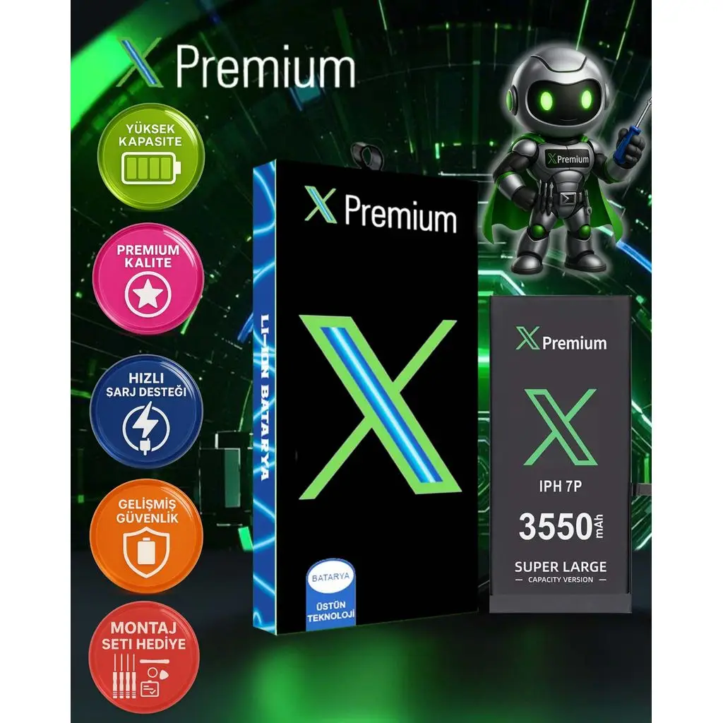 İPhone 7 Plus Batarya Pil Süper Yüksek Kapasiteli Güçlendirilmiş 3550 mAh Xpremium