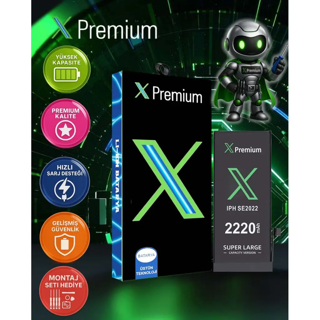 İPhone Se 2022 Se 3. Nesil Batarya Pil Süper Yüksek Kapasiteli Güçlendirilmiş 2220 mAh Xpremium