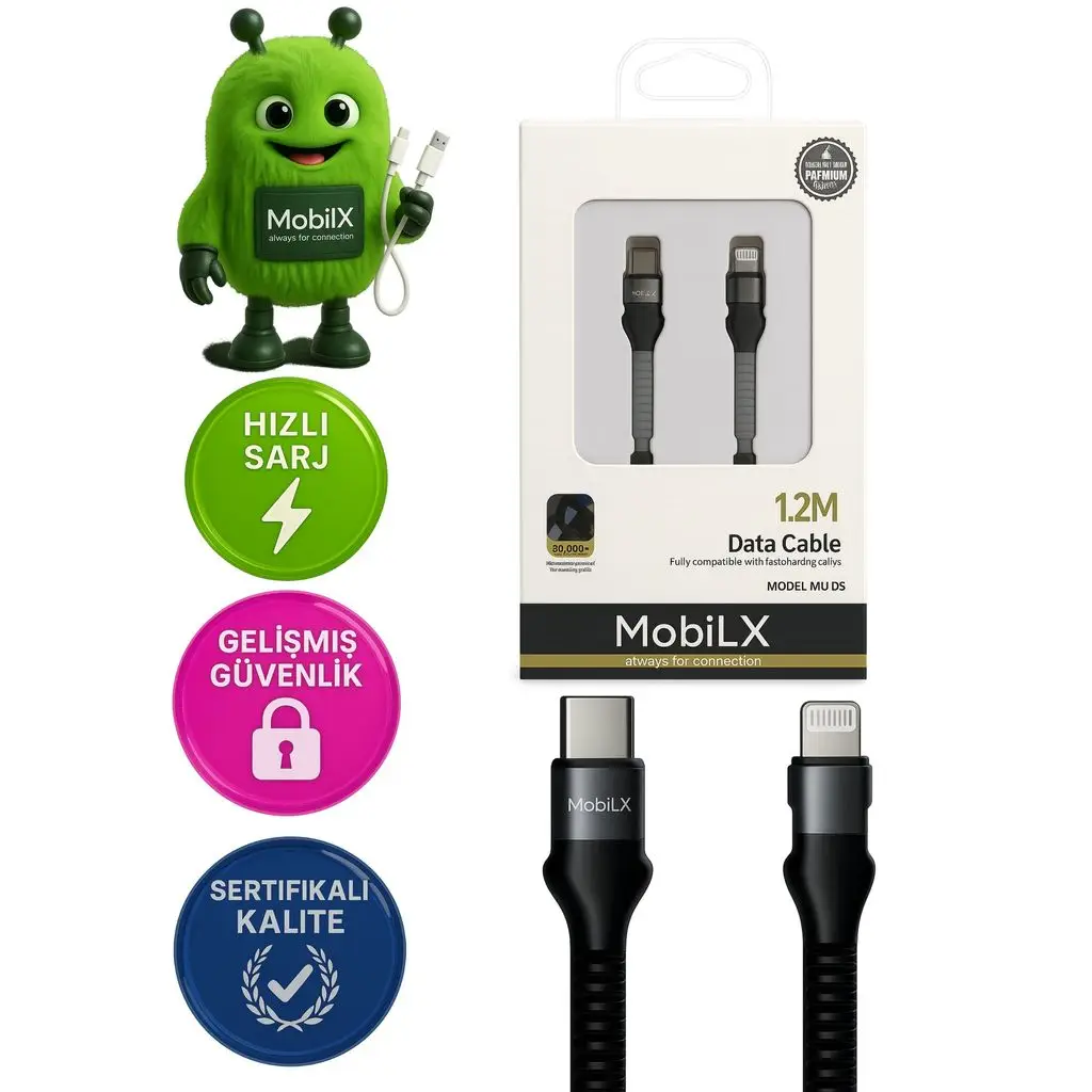 MobiLX iOS Uyumlu Lightning Şarj Kablosu – 1.2 Metre | Model: MU-05