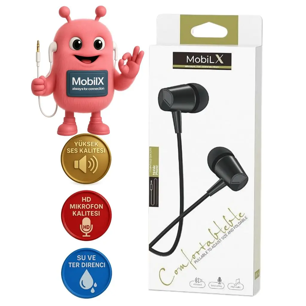 MobiLX ME-03 Beyaz Kablolu Kulak İçi Kulaklık – Aux Girişli, Extra Bass, Tüm Telefon ve Cihazlarla Uyumlu