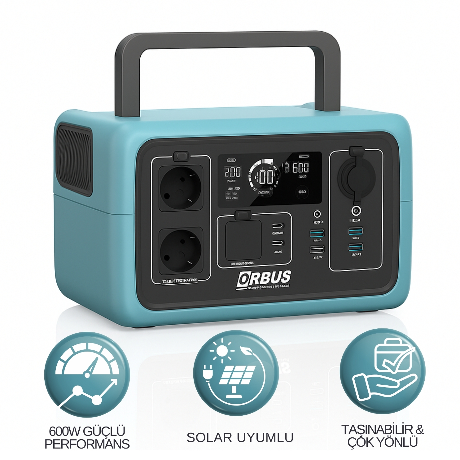ORBUS 600W Power Station | Taşınabilir Güç Kaynağı | Kamp, Karavan ve Acil Durum Enerji Çözümü