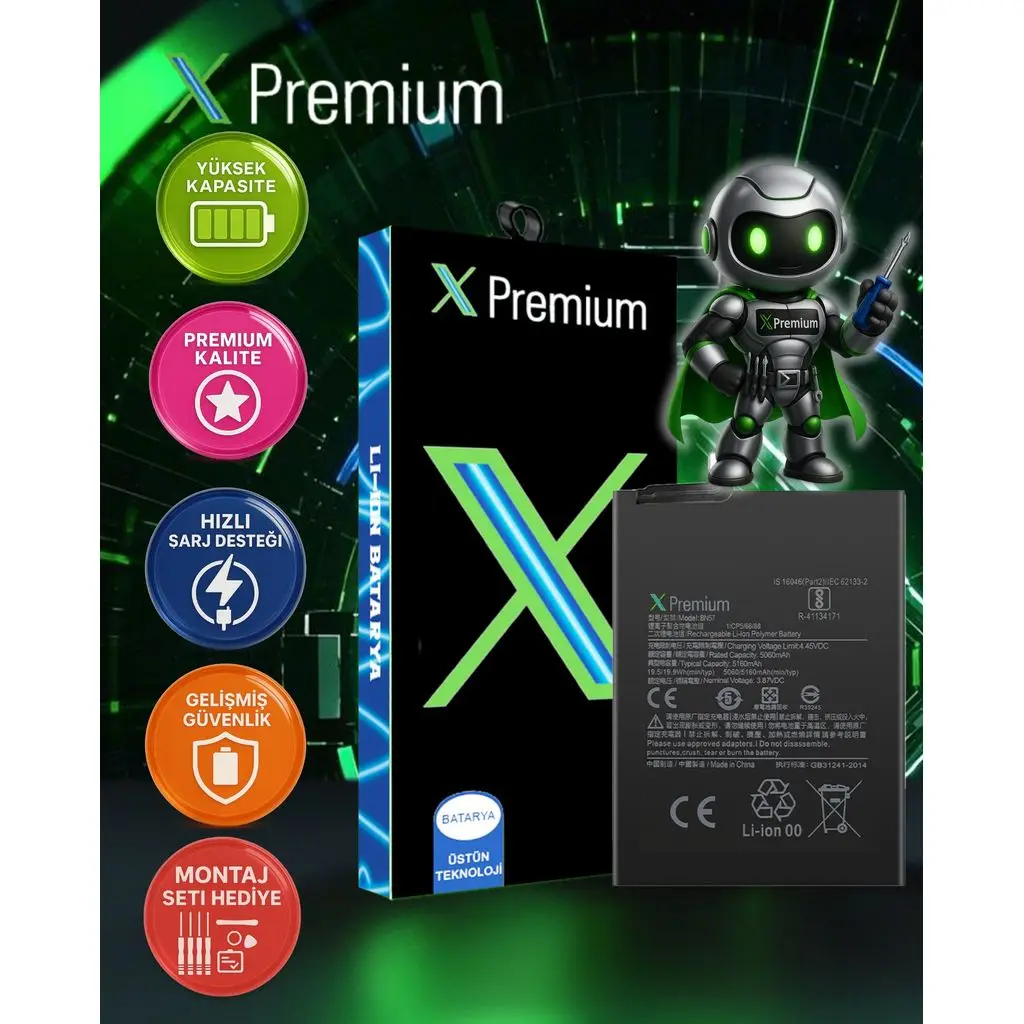 Xiaomi Poco X3 / Poco X3 Pro / Poco X3 NFC Batarya Pil Süper Yüksek Kalite BN57 5160 mAh Xpremium