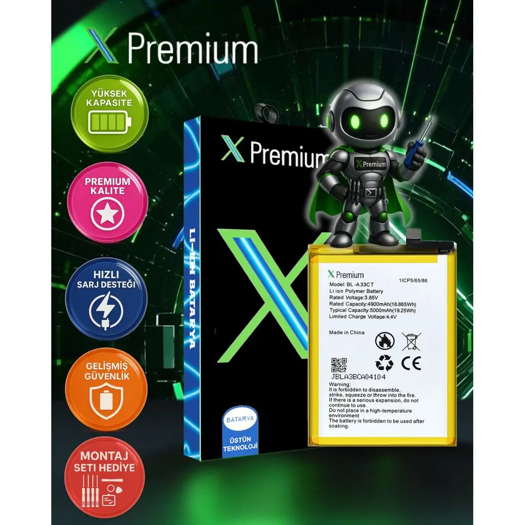 ​​Xpremium General Mobile GM 22 Batarya Pil Süper Yüksek Kalite 4900 mAh