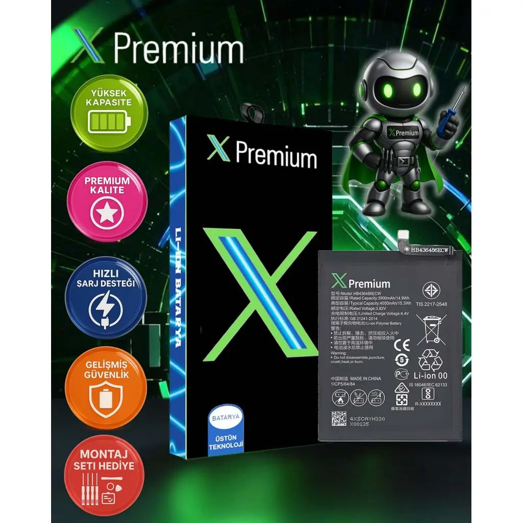 Xpremium Huawei Mate 10 / Mate 10 Pro / P20 Pro Batarya Pil Süper Yüksek Kalite HB436486ECW