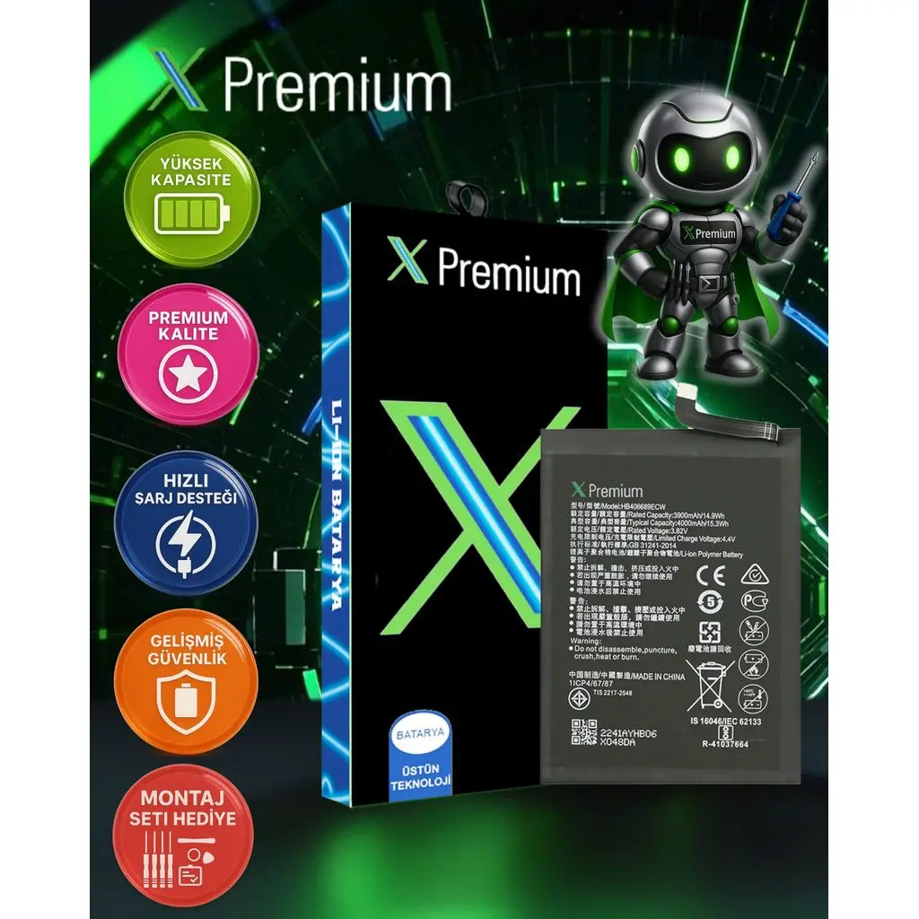 ​​Xpremium Huawei Y7 2019 / Y9 2019 / Honor 8C Batarya Pil Süper Yüksek Kalite HB406689ECW