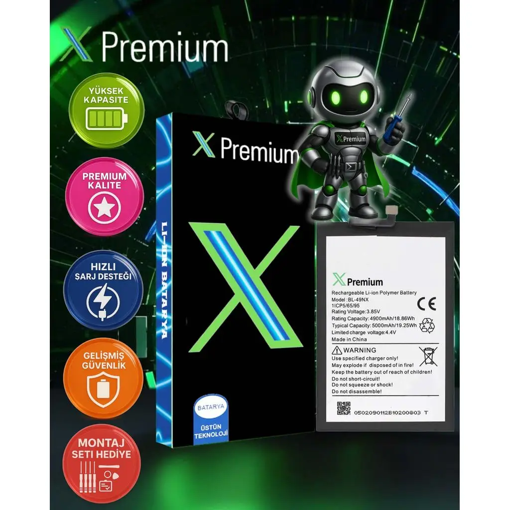 Xpremium Infinix Hot 30i (BL-49NX) Batarya – 5000 mAh Süper Yüksek Kapasiteli Güçlendirilmiş Pil