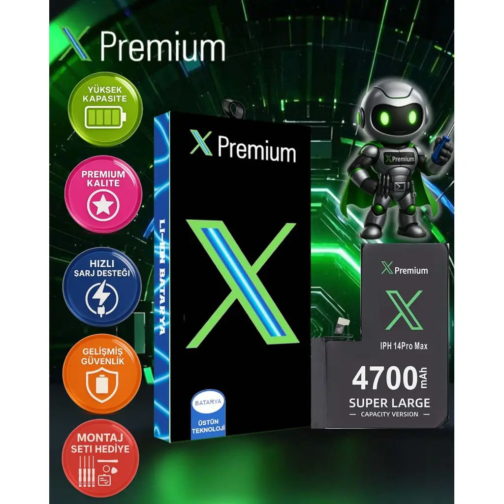 Xpremium iPhone 14 Plus Batarya Pil Süper Yüksek Kapasiteli Güçlendirilmiş 4550 mAh