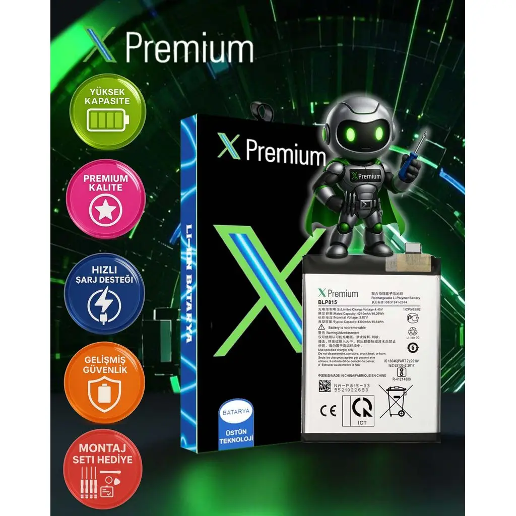 Xpremium Omix X300 Batarya – 4300 mAh Süper Yüksek Kapasiteli Güçlendirilmiş Pil