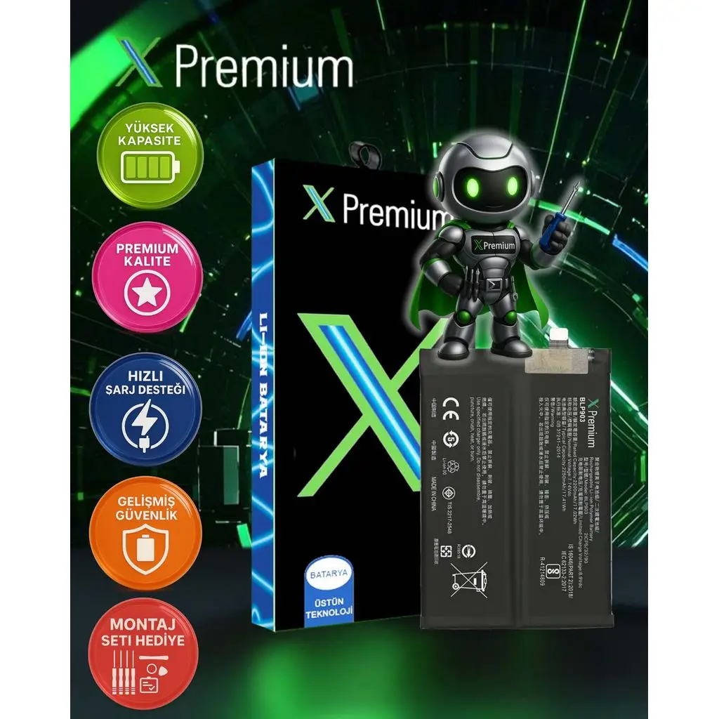Xpremium Omix X600 Batarya – 5000 mAh Süper Yüksek Kapasiteli Güçlendirilmiş Pil