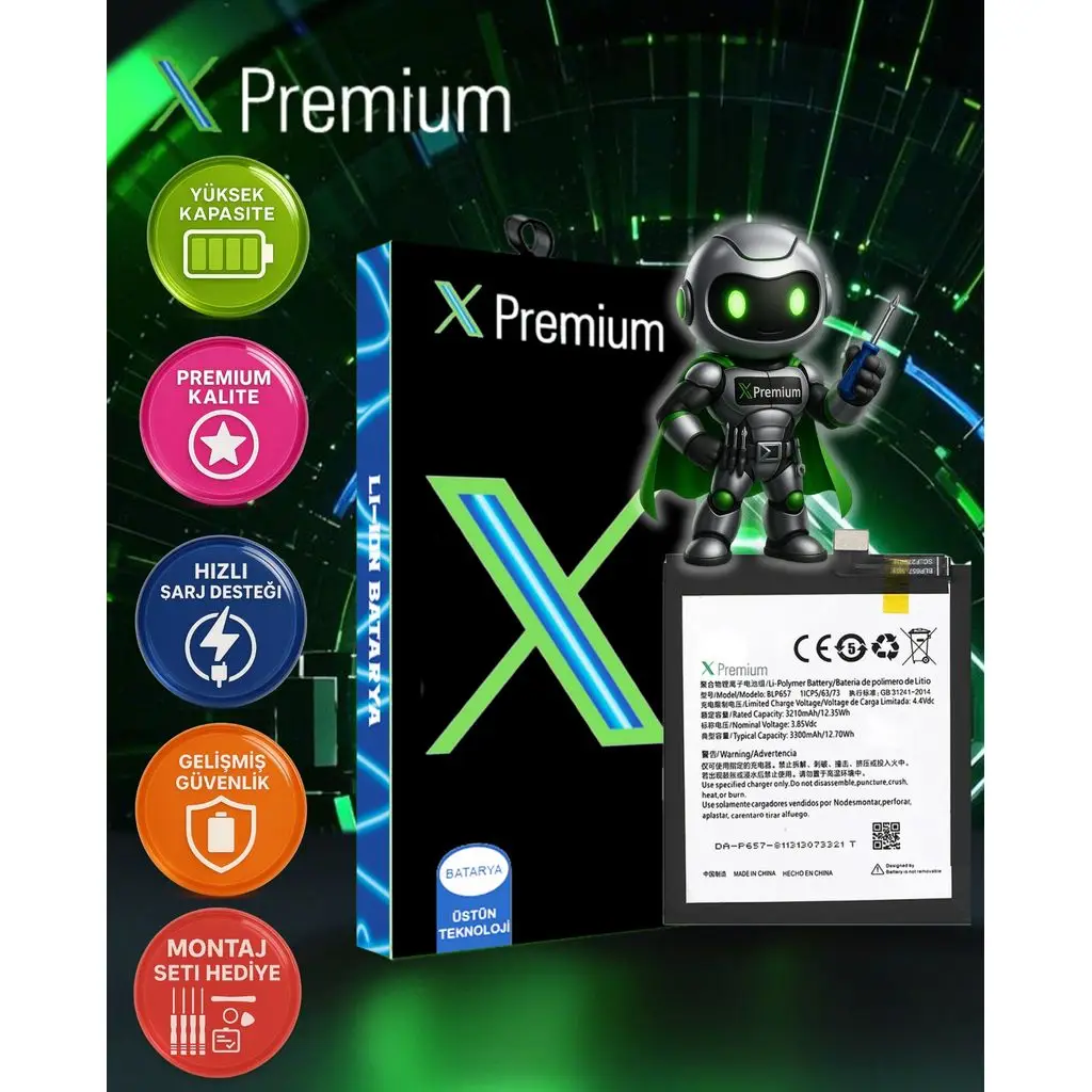 ​​Xpremium OnePlus 6 Batarya Pil Süper Yüksek Kalite BLP657