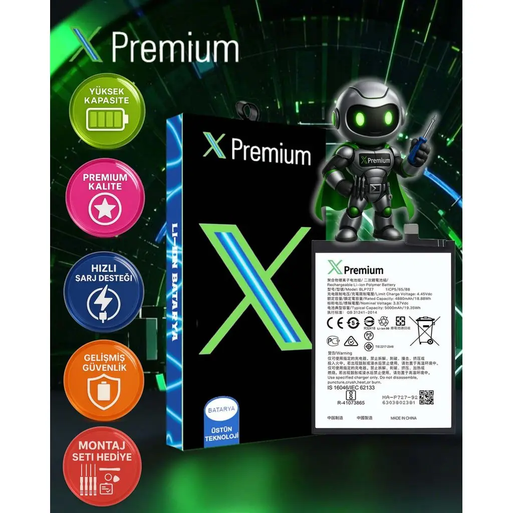 Xpremium Oppo A5 2020 / A9 2020 / A11 / A11X BLP727 Batarya Pil – Süper Yüksek Kalite 5000 mAh