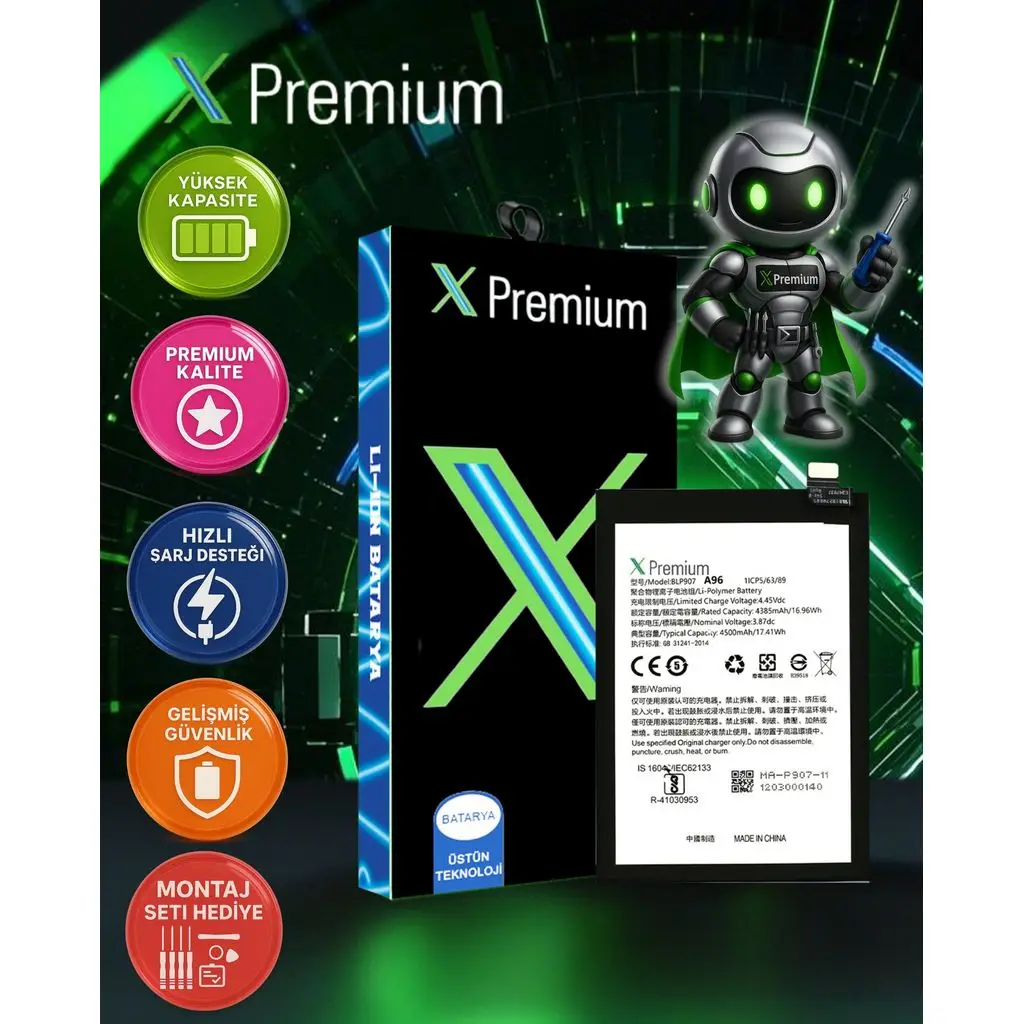 Xpremium Oppo A96 Batarya Pil – Süper Yüksek Kalite 4500 mAh | BLP907