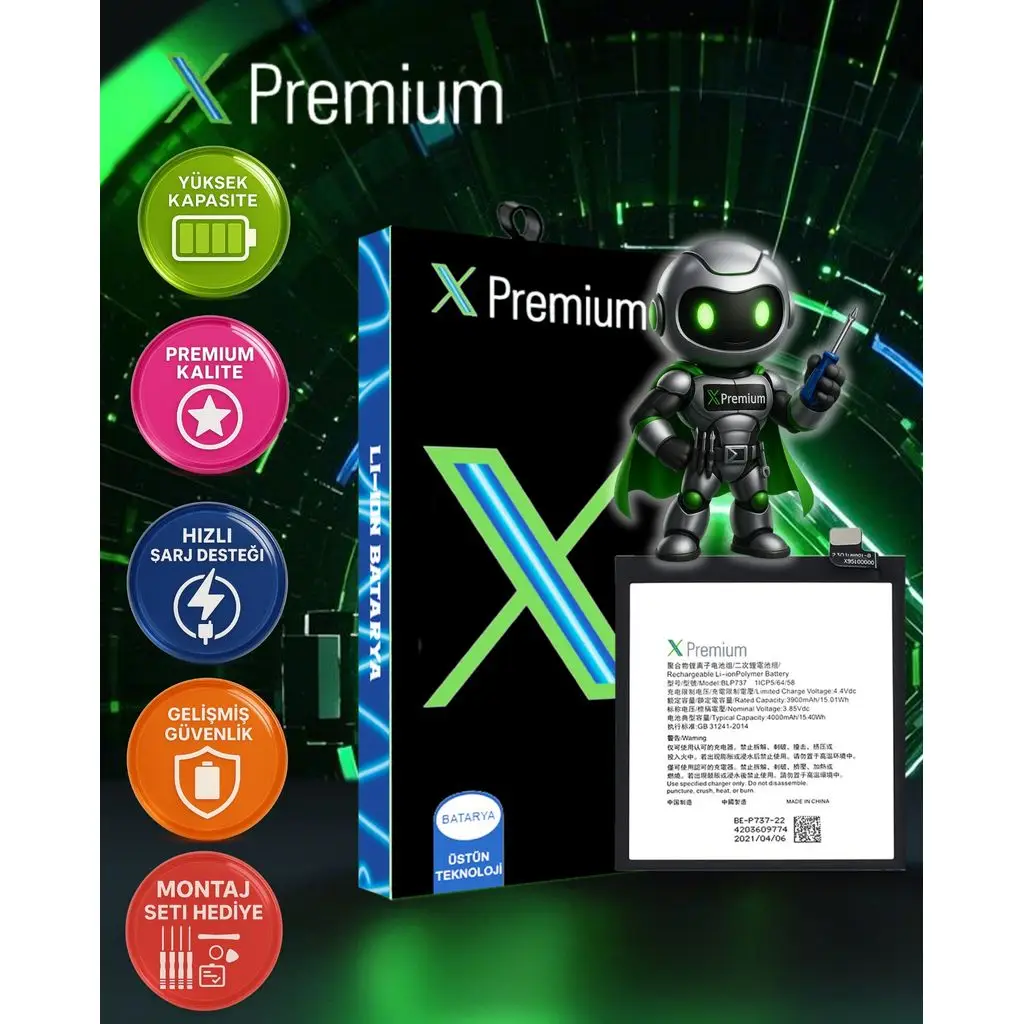 ​​Xpremium Oppo Reno 2 Z Batarya Pil – Süper Yüksek Kalite 4000 mAh | BLP737