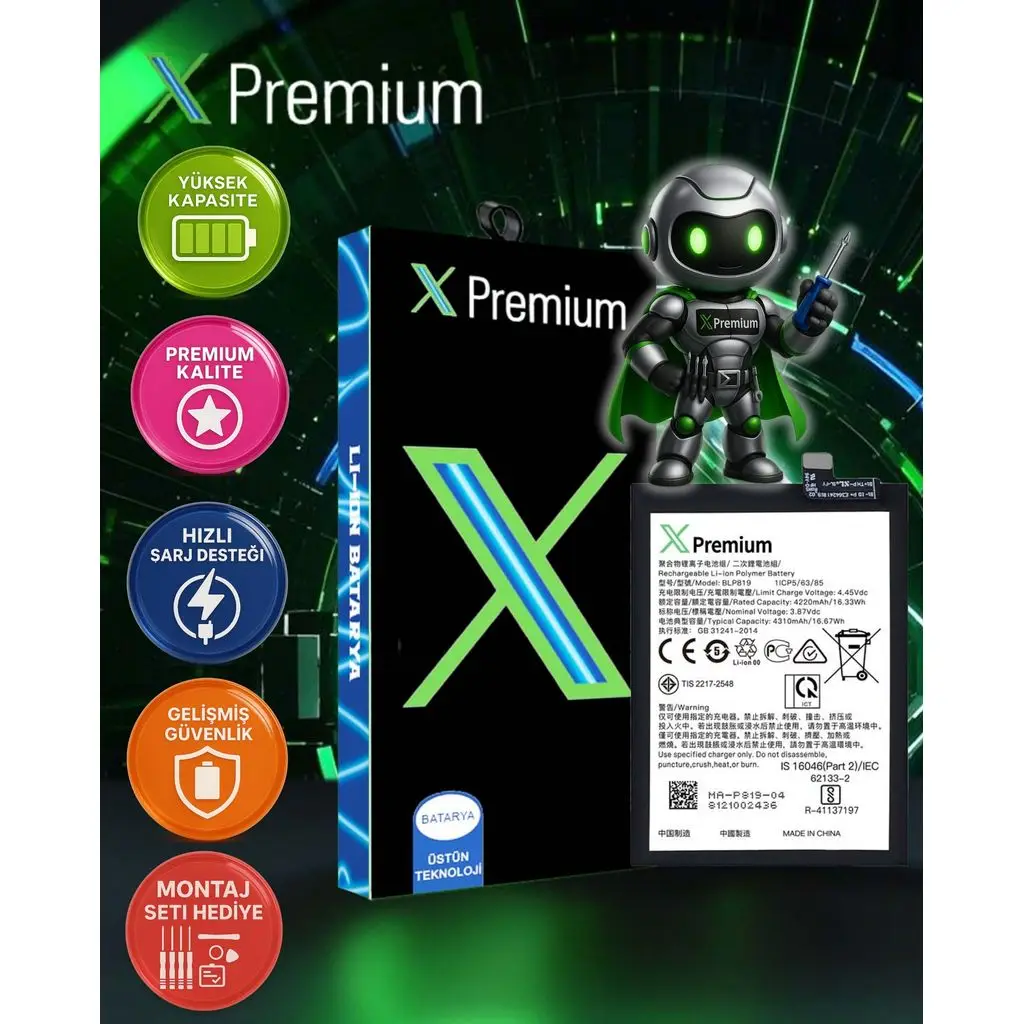 ​Xpremium Oppo Reno 5 Lite Batarya Pil – Süper Yüksek Kalite 4310 mAh | BLP819