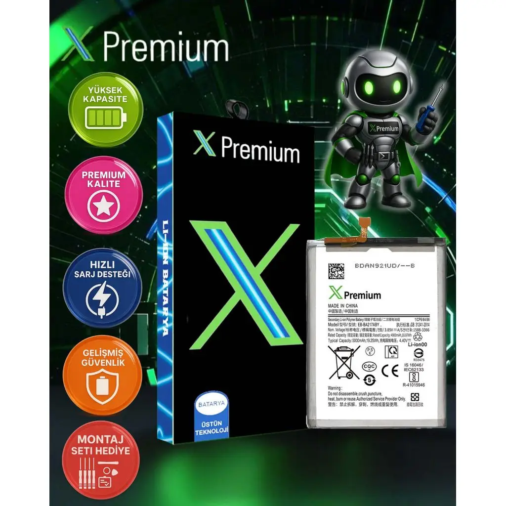 Xpremium Samsung A02 SM-A022 Batarya Pil Süper Yüksek Kalite 5000 mAh