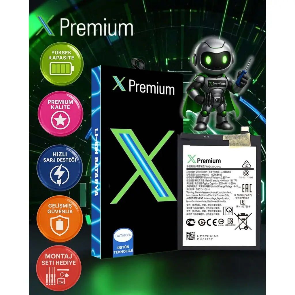Xpremium Samsung A02s / A03 / A03s Uyumlu Batarya Pil Süper Yüksek Kalite 5000 mAh