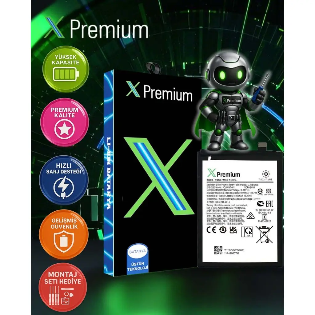 Xpremium Samsung A22 5G SM-A226 Batarya Pil Süper Yüksek Kalite 5000 mAh