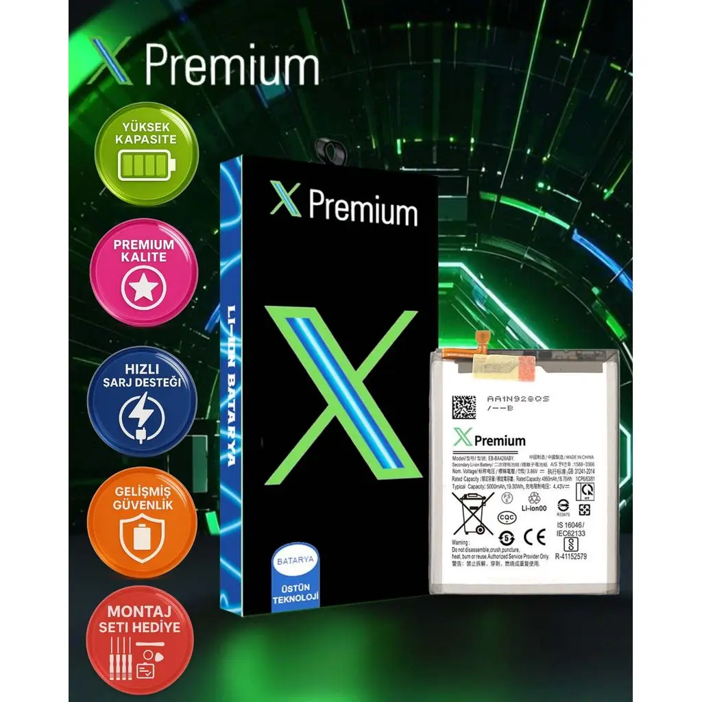 Xpremium Samsung A32 (5G) / A42 / A72 / M22 Batarya Pil Süper Yüksek Kalite 5000 mAh