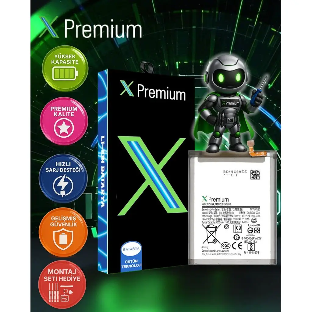 Xpremium Samsung A50 SM-A505 Batarya Pil Süper Yüksek Kalite 4000 mAh
