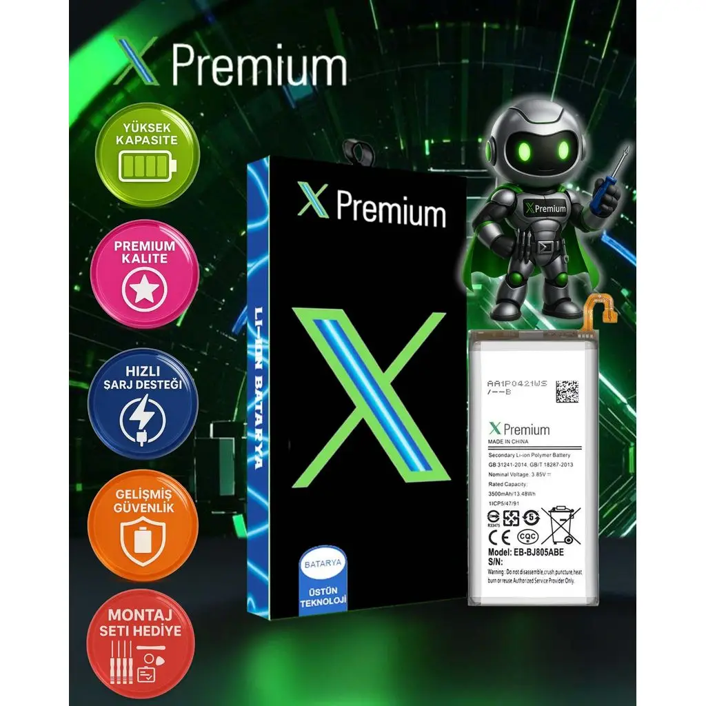 ​Xpremium Samsung A6 Plus 2018 SM-A605 Batarya Pil – 3500 mAh