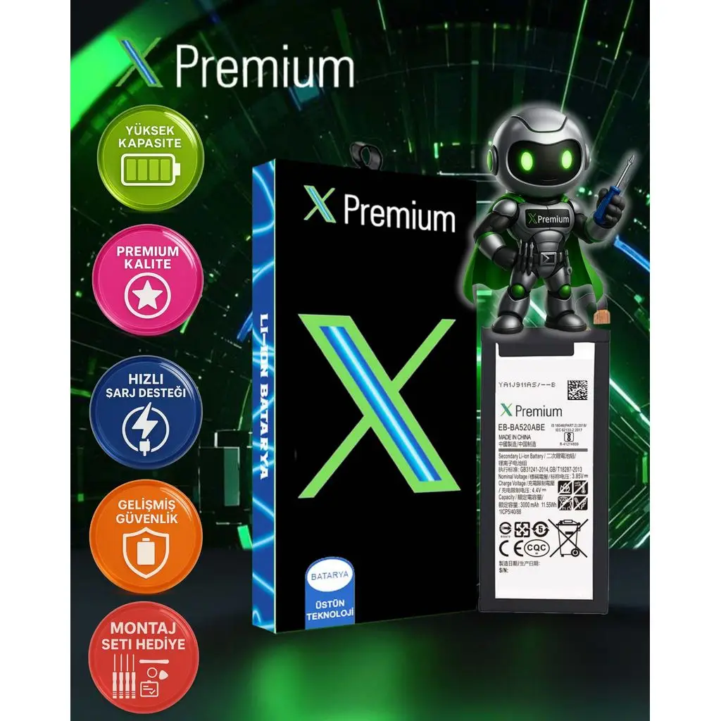 ​Xpremium Samsung A7 2017 SM-A720 Batarya Pil Süper Yüksek Kalite 3600 mAh