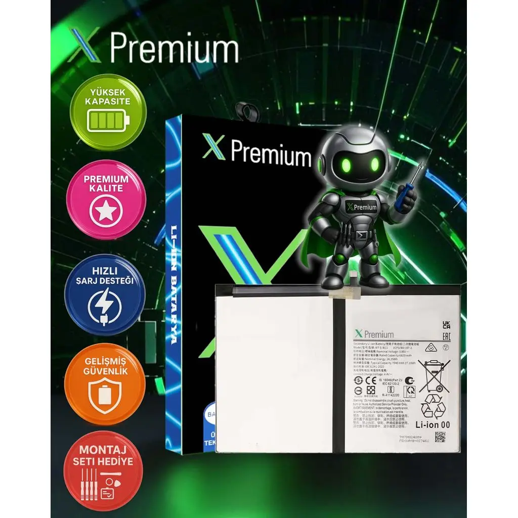 Xpremium Samsung Galaxy Tab A9+ 11″ SM‑X210 Batarya – 7040 mAh Süper Yüksek Kapasiteli Güçlendirilmiş Pil