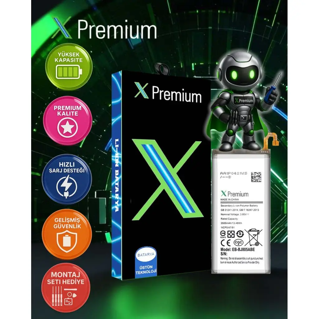 ​​Xpremium Samsung J8 2018 SM-J810 Batarya Pil Süper Yüksek Kalite 3000 mAh