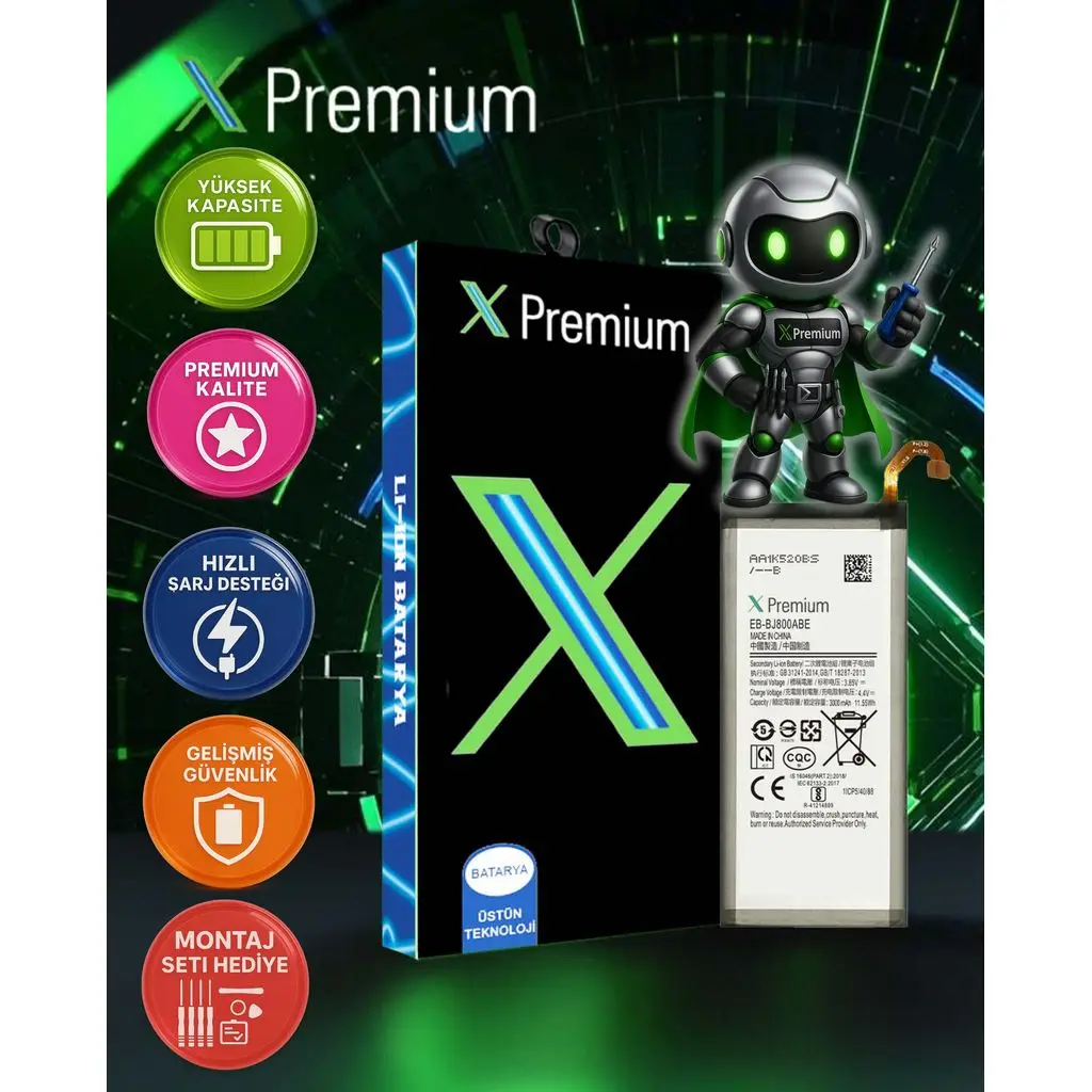 ​​Xpremium Samsung J8 SM-J800 Batarya Pil Süper Yüksek Kalite 3000 mAh