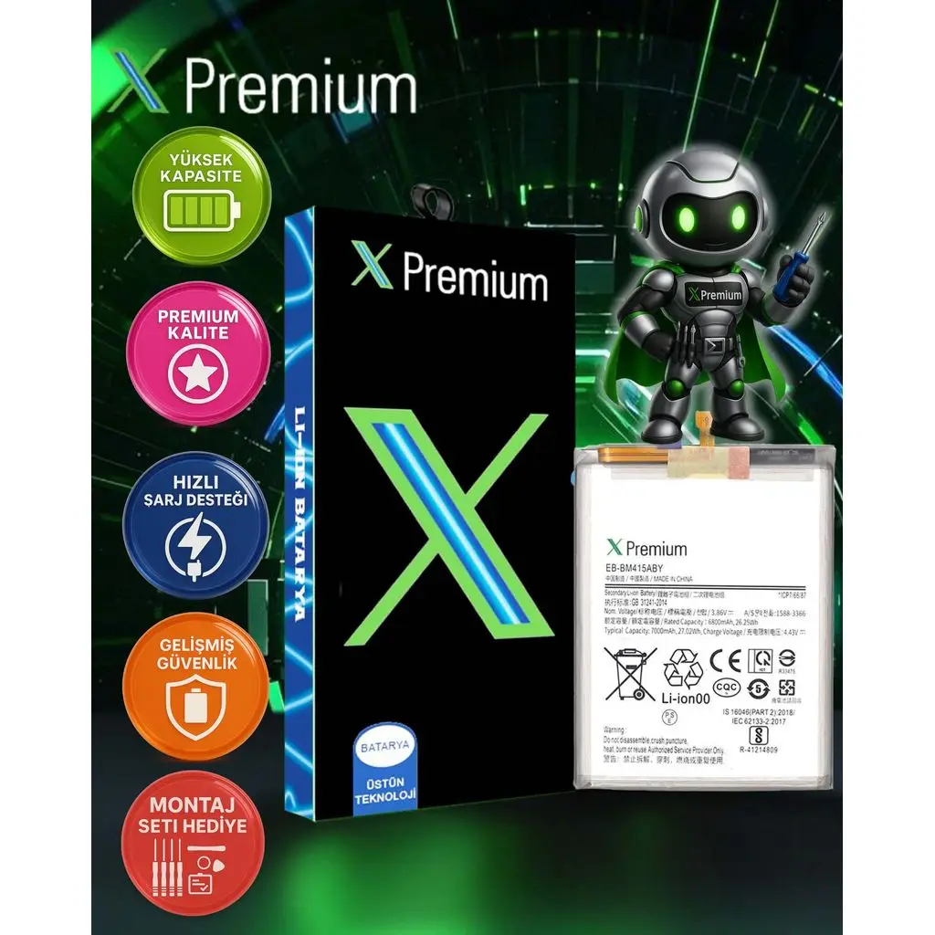 Xpremium Samsung M51 SM-M515 Batarya Pil Süper Yüksek Kalite 7000 mAh