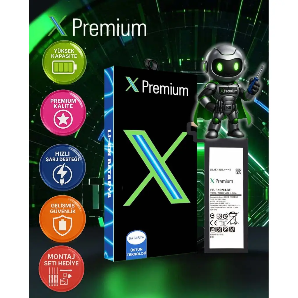 ​​Xpremium Samsung Note 5 SM-N920 Batarya Pil Süper Yüksek Kalite 3000 mAh