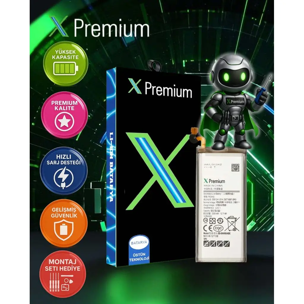 ​​Xpremium Samsung Note 8 SM-N950 Batarya Pil Süper Yüksek Kalite 3300 mAh