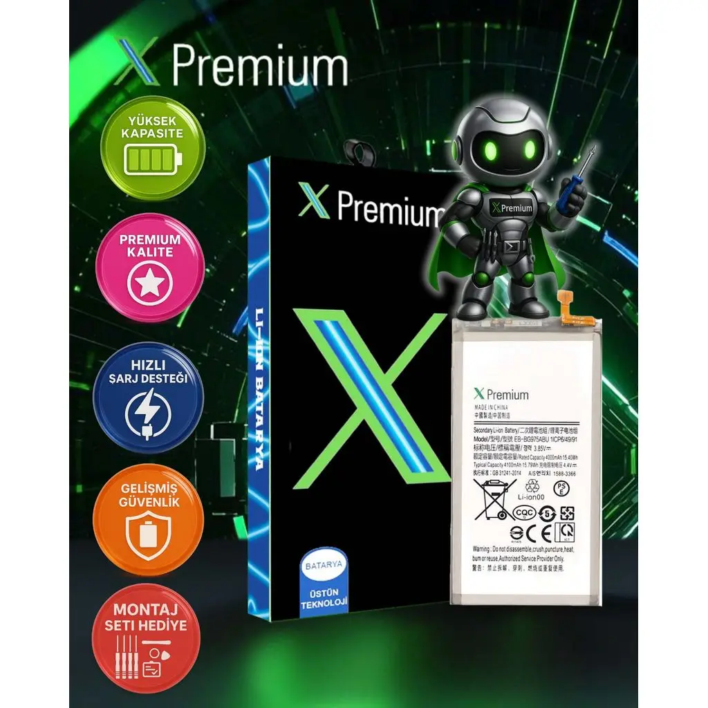 Xpremium Samsung S10 Plus SM-G975 Batarya Pil Süper Yüksek Kalite 4100 mAh