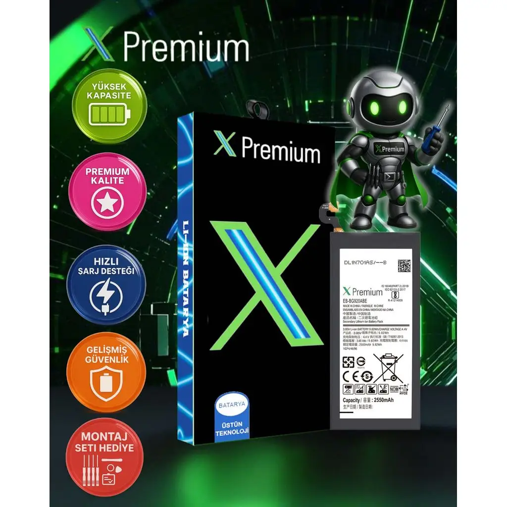 Xpremium Samsung S6 SM-G920 Batarya Pil Süper Yüksek Kalite 2550 mAh