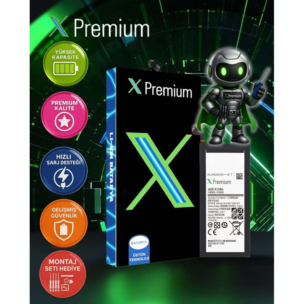 ​​Xpremium Samsung S7 SM-G930 Batarya Pil Süper Yüksek Kalite 3000 mAh