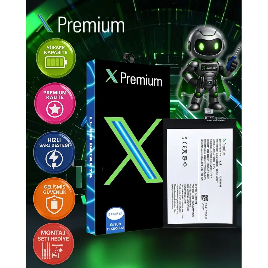 Xpremium Vivo Y22 / Y22s Batarya Pil Süper Yüksek Kalite B-W3