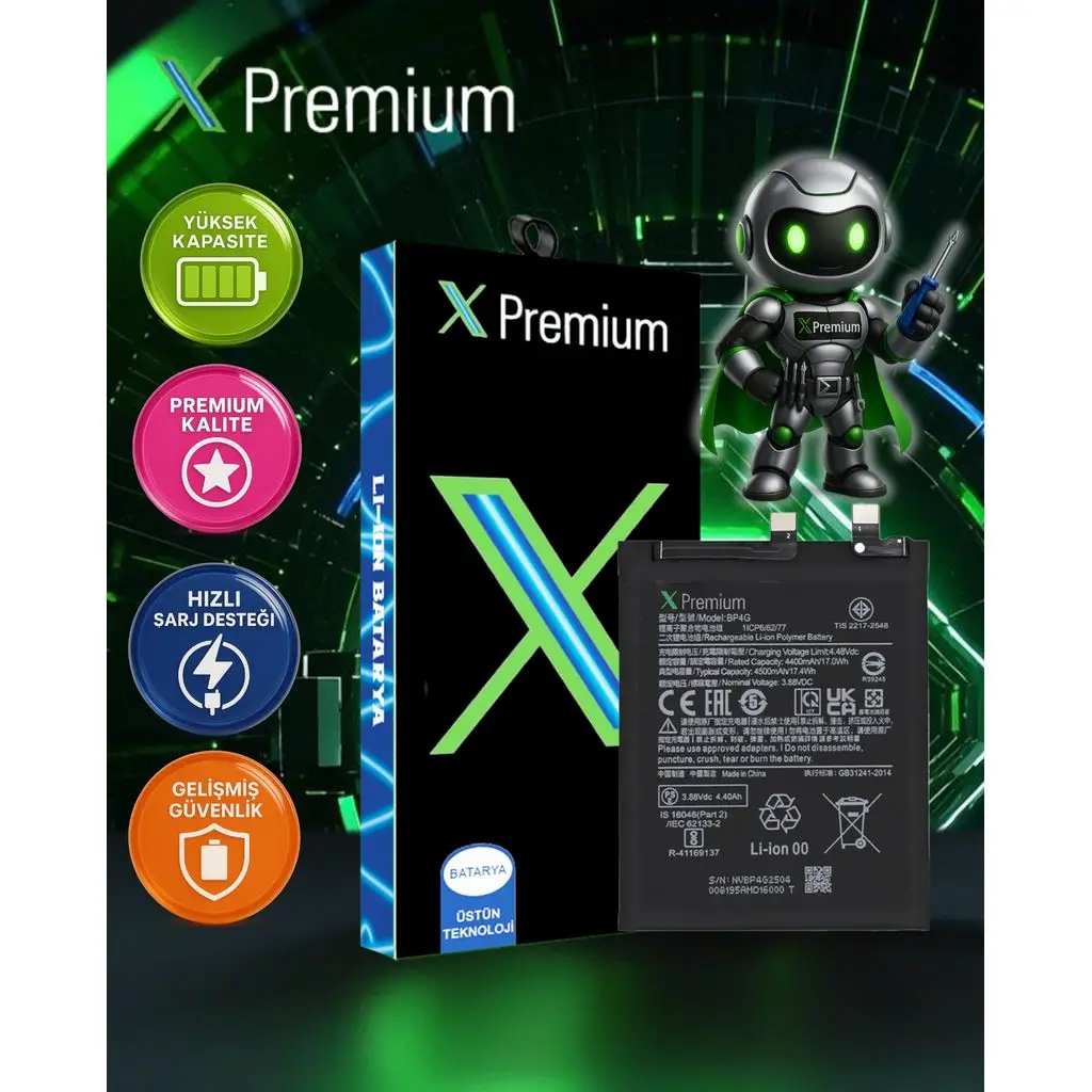 Xpremium Xiaomi Mi 13 Pro (BP4D) Batarya – 4500 mAh Süper Yüksek Kapasiteli Güçlendirilmiş Pil