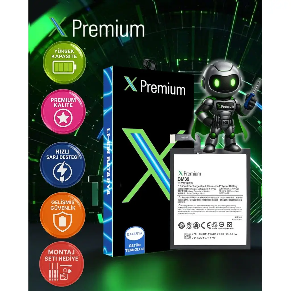 Xpremium Xiaomi Mi 8 BM3E Batarya Pil – Süper Yüksek Kalite 3300 mAh