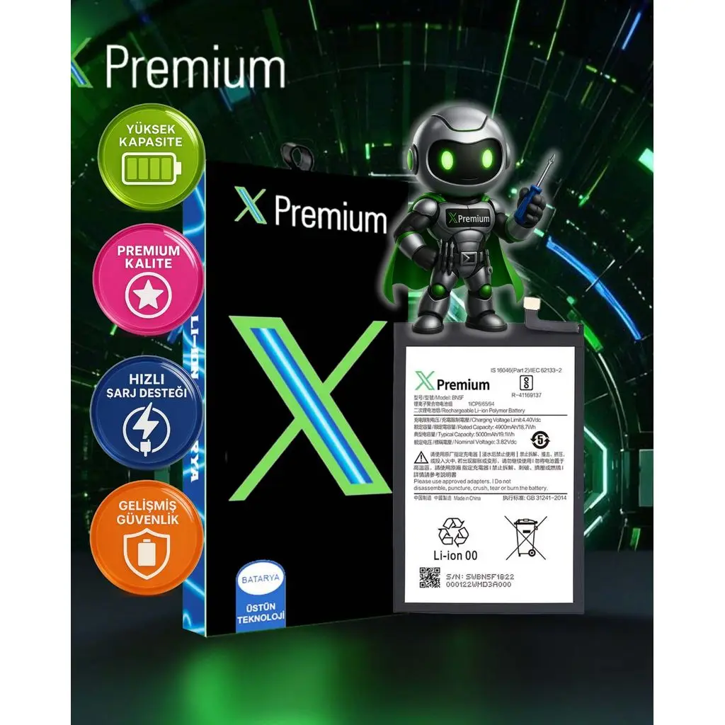 Xpremium Xiaomi Redmi 13C (BN5Q) Batarya – 5000 mAh Süper Yüksek Kapasiteli Güçlendirilmiş Pil