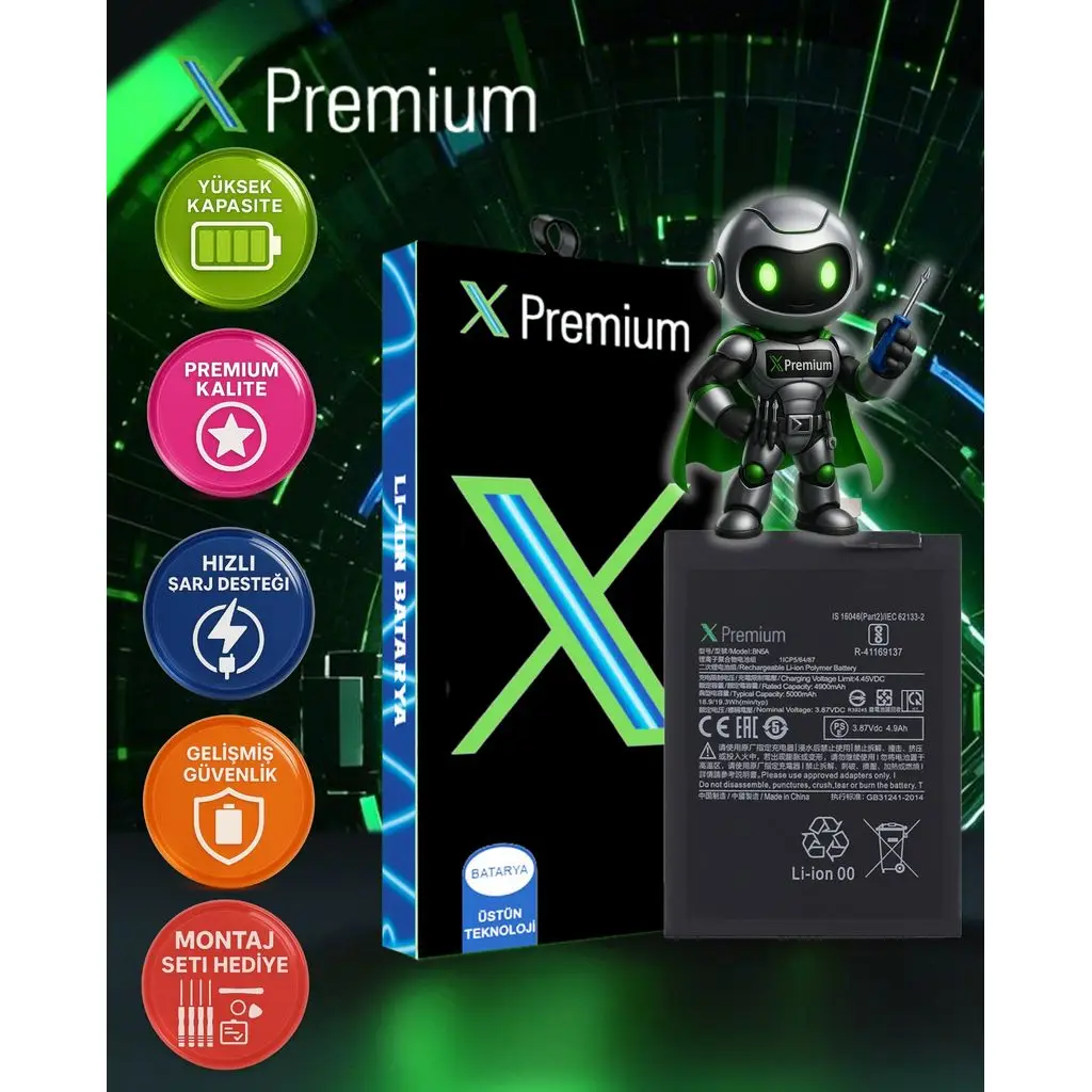 Xpremium Xiaomi Redmi Note 10 5G / Poco M3 Pro 5G BN5A Batarya Pil Süper Yüksek Kalite 5000 mAh