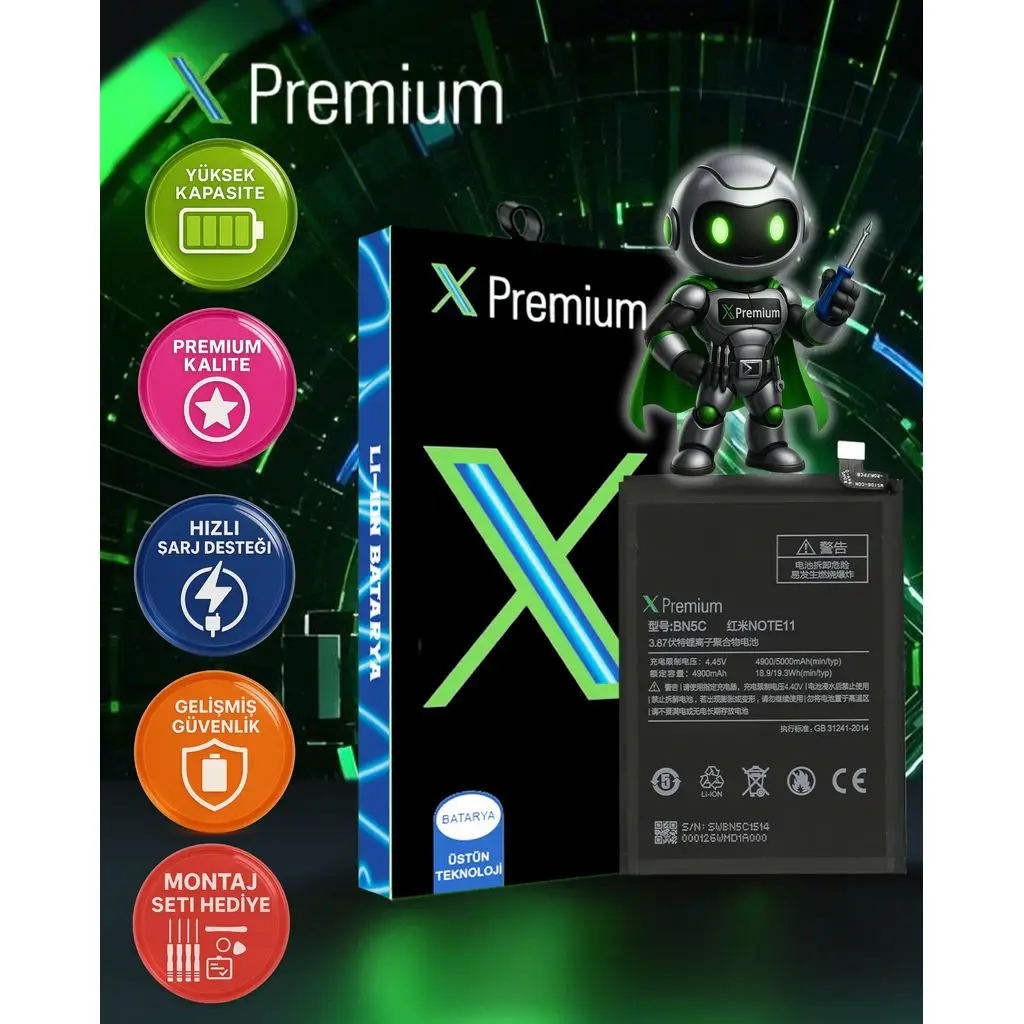 ​Xpremium Xiaomi Redmi Note 11 / Poco M4 Pro 5G BN5C Batarya Pil Süper Yüksek Kalite 5000 mAh