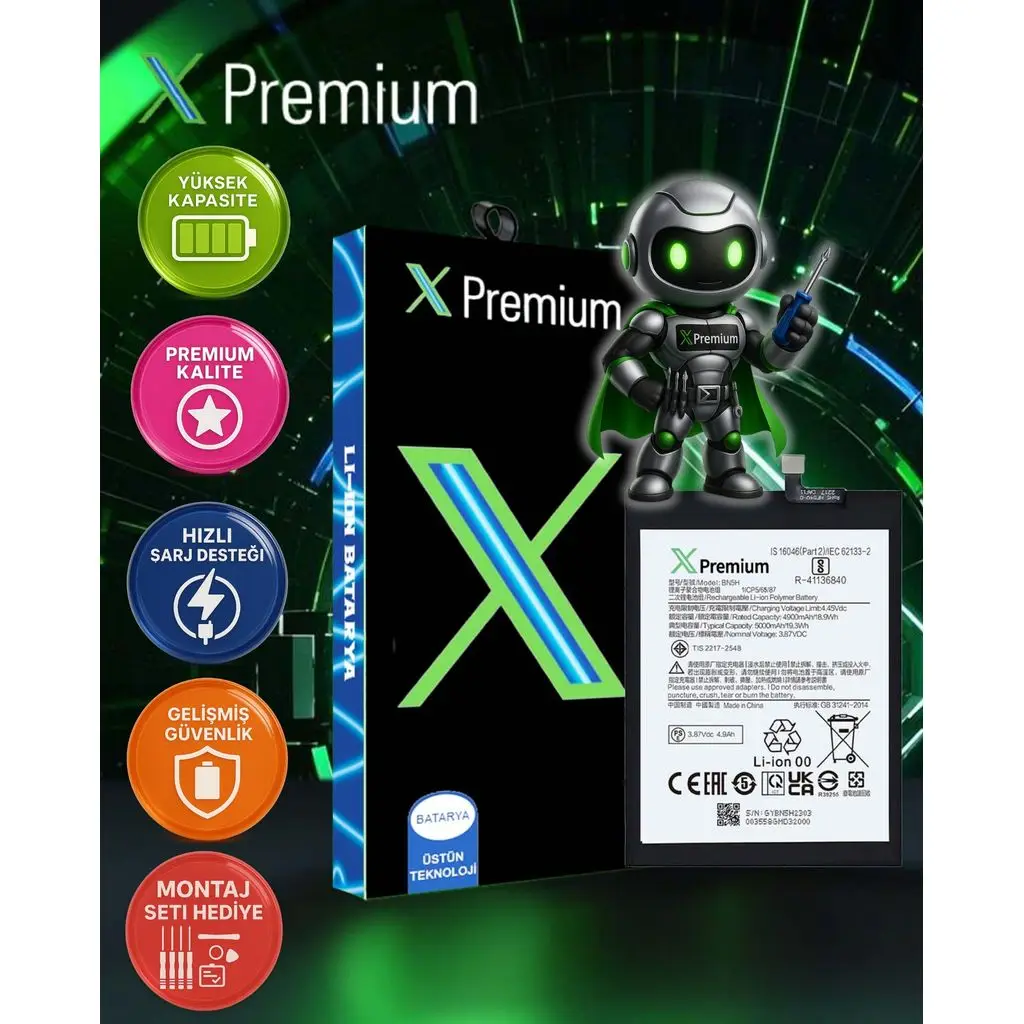 Xpremium Xiaomi Redmi Note 11E (BN5H) Batarya – 5000 mAh Süper Yüksek Kapasiteli Güçlendirilmiş Pil