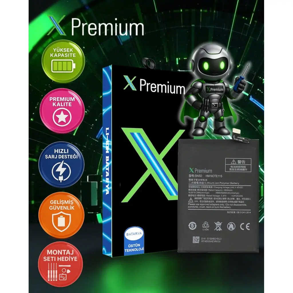 Xpremium Xiaomi Redmi Note 11S / Poco M4 Pro 4G BN5D Batarya Pil Süper Yüksek Kalite 5000 mAh