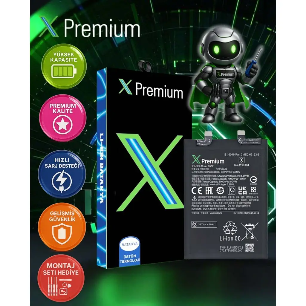 Xpremium Xiaomi Redmi Note 12 Pro 4G (BN5E) Batarya – 4900 mAh Süper Yüksek Kapasiteli Güçlendirilmiş Pil