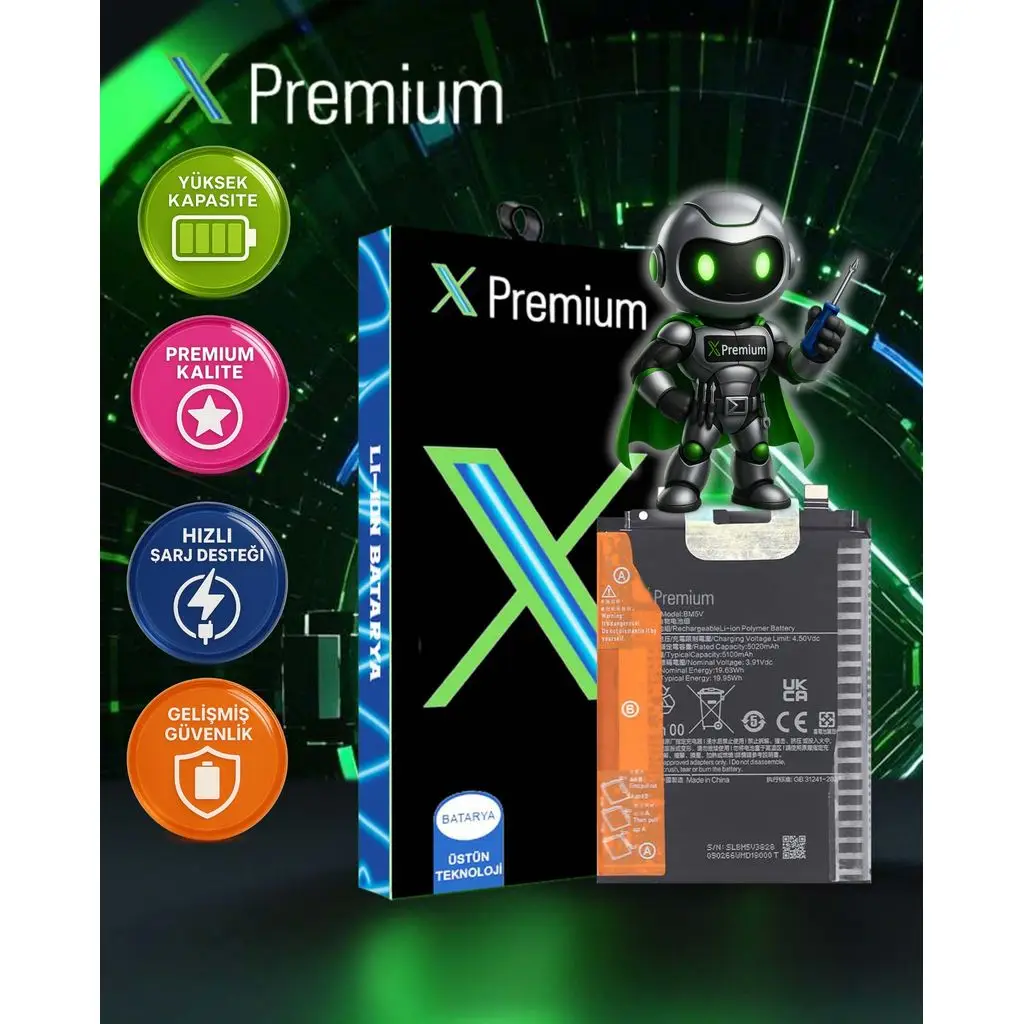 Xpremium Xiaomi Redmi Note 13 Pro 5G (BM5V) Batarya – 5020 mAh Süper Yüksek Kapasiteli Güçlendirilmiş Pil