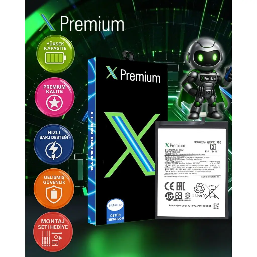 Xpremium Xiaomi Redmi Note 8 Pro BM4J Batarya Pil Süper Yüksek Kalite 4500 mAh